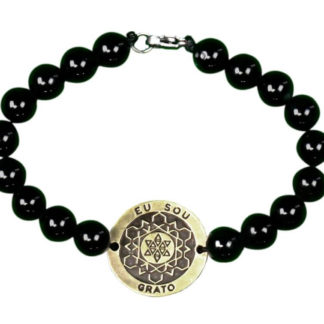 Pulseira eu sou grato - Pedra sintética